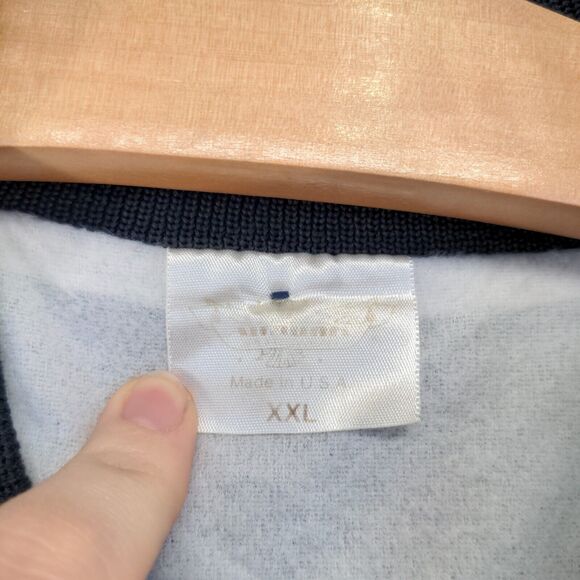 Men's Eagles Lodge #976 Bomber Jacket XXL Blue Snap Nylon Lined Vintage Made USA - Picture 9 of 13